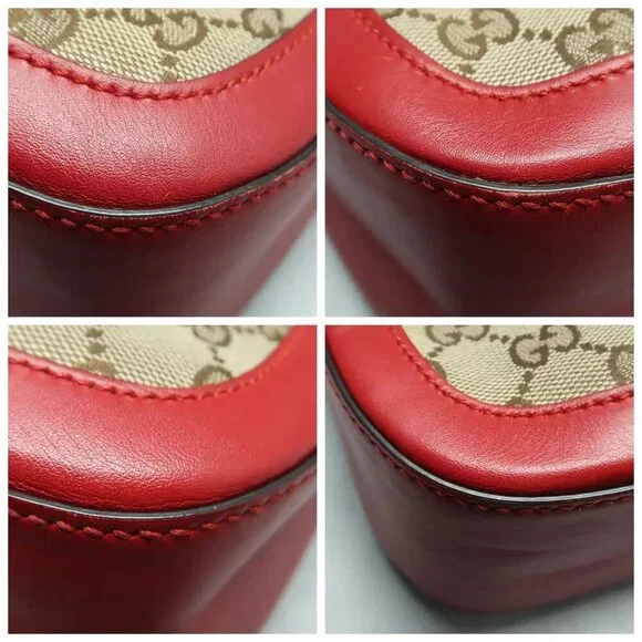 GUCCI Lady Web Brown Cloth Shoulder Bag 770-012225 - Picture 6 of 12